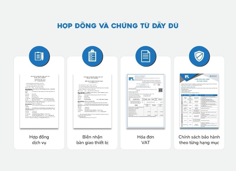 Hợp đồng và chứng từ đầy đủ cho từng hạng mục