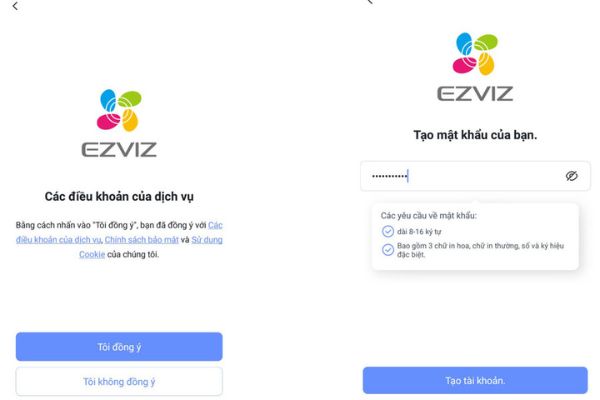 Đăng ký Ezviz trên điện thoại